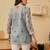 Hand Embroidered Grey Georgette Lucknowi Chikankari Indian Women Short Kurti With Slip