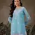 Hand Crafted Blue Georgette Lucknowi Chikankari Short Kurti With Slip