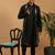 Black plain pure viscose kurta-pajama