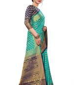 Rama Designer Wedding Saree with Blouse Set