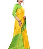 Yellow Designer Wedding Saree with Blouse Set