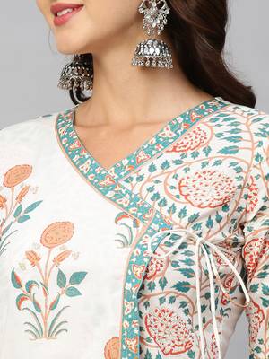 Women White Cotton Ethnic Motifs Straight Kurta 3
