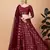 Maroon embroidered silk semi stitched lehenga