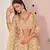 Beige sequins net semi stitched lehenga