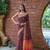 Heavy Traditional Katha Wevon Ikkat Pallu Designer Wine Colour Raw Silk Saree