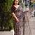 Coffee printed silk saree with blouse