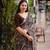 Coffee printed silk saree with blouse