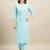 Designer Sequins Work Fancy Sky Blue Colour Kurti In Rayon Fabric For Trendy Looks