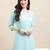 Designer Sequins Work Fancy Sky Blue Colour Kurti In Rayon Fabric For Trendy Looks