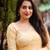 Yellow printed chiffon saree with blouse
