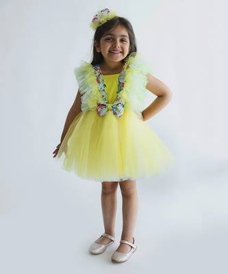 Eleena Yellow Frilly Dress 1