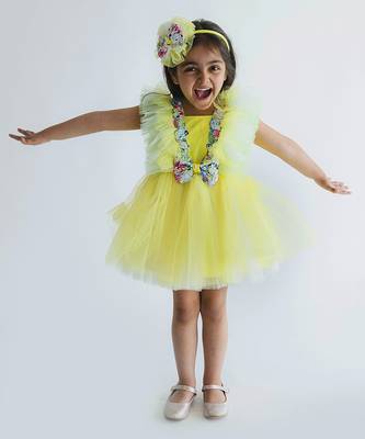 Eleena Yellow Frilly Dress 2