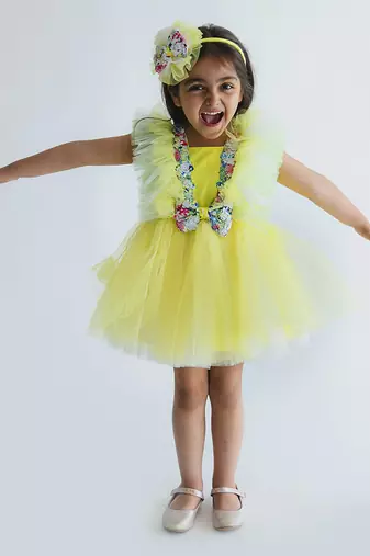 Eleena Yellow Frilly Dress