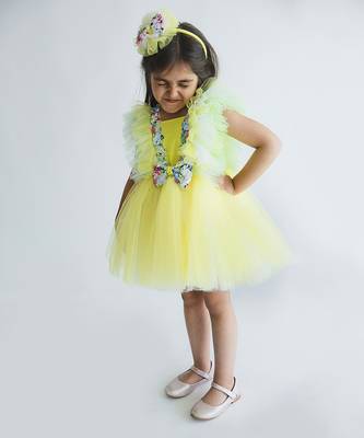 Eleena Yellow Frilly Dress 3