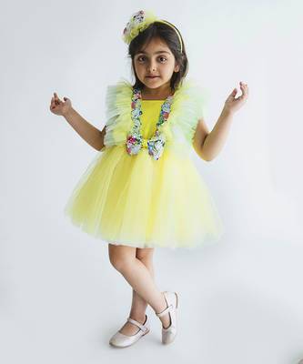 Eleena Yellow Frilly Dress 4