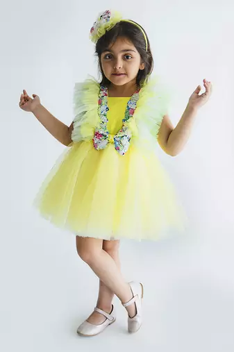 Eleena Yellow Frilly Dress