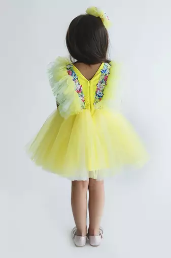 Eleena Yellow Frilly Dress