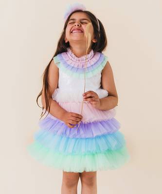 Rosy Unicorn Colour Dress 5