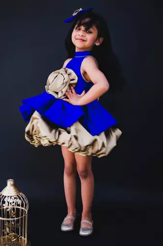 Blue Matilda Balloon Dress