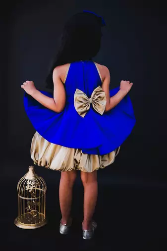 Blue Matilda Balloon Dress