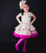 Aurora Pink Golden Pepplum Dress