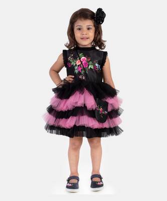 Floral Black Pink Dress 1