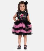 Floral Black Pink Dress