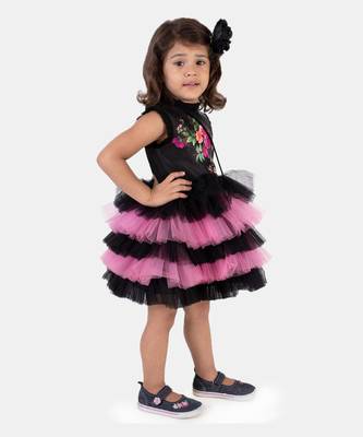 Floral Black Pink Dress 3