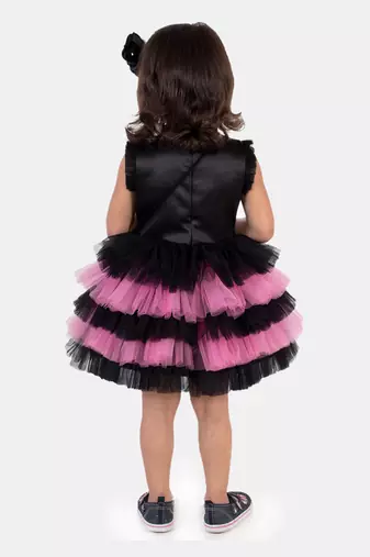 Floral Black Pink Dress