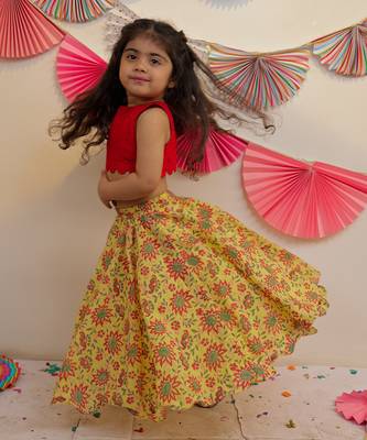 Yellow Sunshine Skirt With Crop Top 2