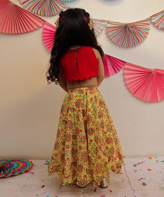 Yellow Sunshine Skirt With Crop Top 3