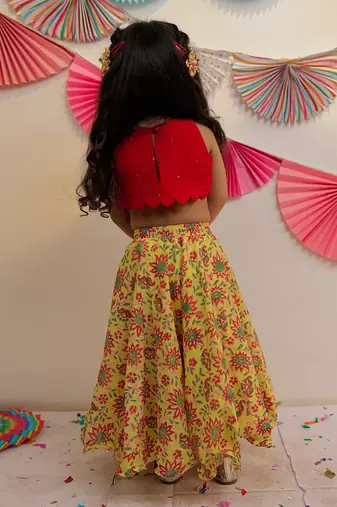 Yellow Sunshine Skirt With Crop Top