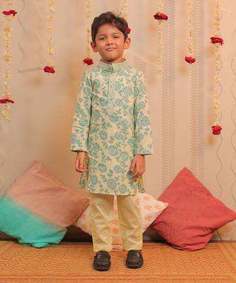 Yellow Lily Kurta Pyjama 1