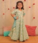 Yellow Lily Long Anarkali With Dupatta