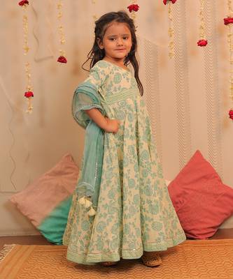 Yellow Lily Long Anarkali With Dupatta 2