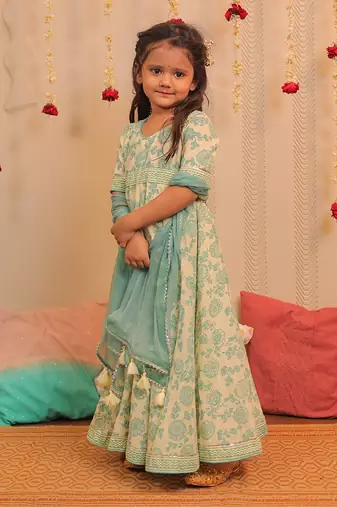 Yellow Lily Long Anarkali With Dupatta
