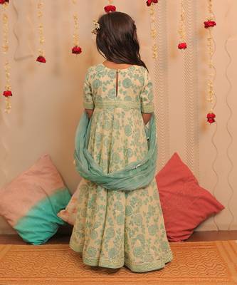 Yellow Lily Long Anarkali With Dupatta 5
