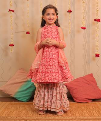 Orange Mogra Gharara Set With Dupatta 1