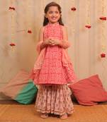 Orange Mogra Gharara Set With Dupatta