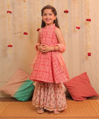Orange Mogra Gharara Set With Dupatta 2