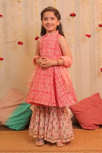 Orange Mogra Gharara Set With Dupatta