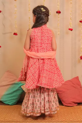 Orange Mogra Gharara Set With Dupatta