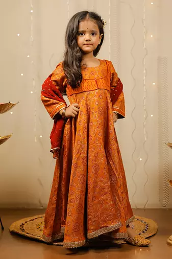 Mustard Full Length Kurta With Dupatta