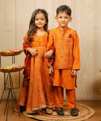Mustard Full Length Kurta With Dupatta 7