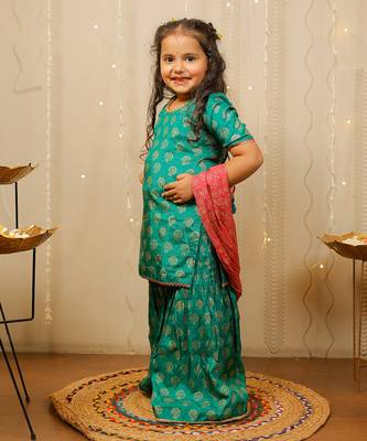 Green Sharara Set With Dupatta 2