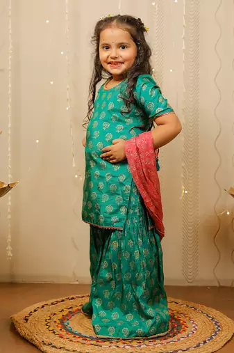 Green Sharara Set With Dupatta