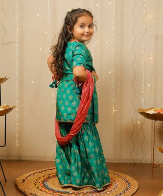 Green Sharara Set With Dupatta 3