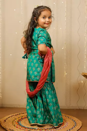 Green Sharara Set With Dupatta