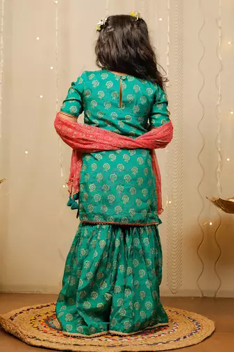 Green Sharara Set With Dupatta