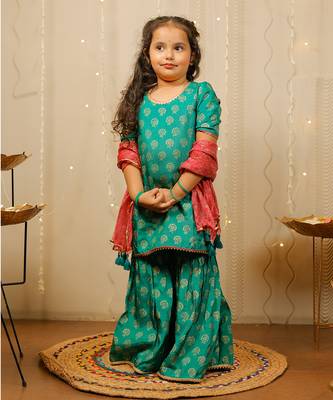 Green Sharara Set With Dupatta 5